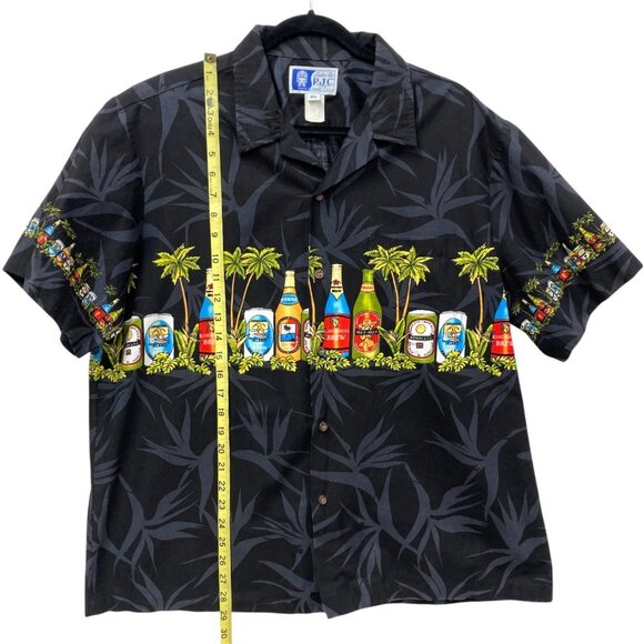 RJC Ltd. Men's Hawaiian Shirt, Sz XL, Beer Palm Trees, Short Sleeves Button Up - Picture 6 of 8
